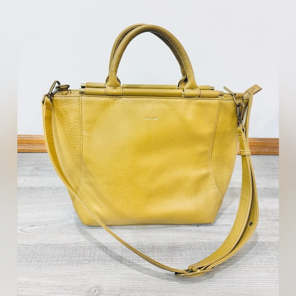 Matt & Nat Handbags - Matt & Nat Mustard Tan Vegan Leather Crossbody Medium Tote Bag